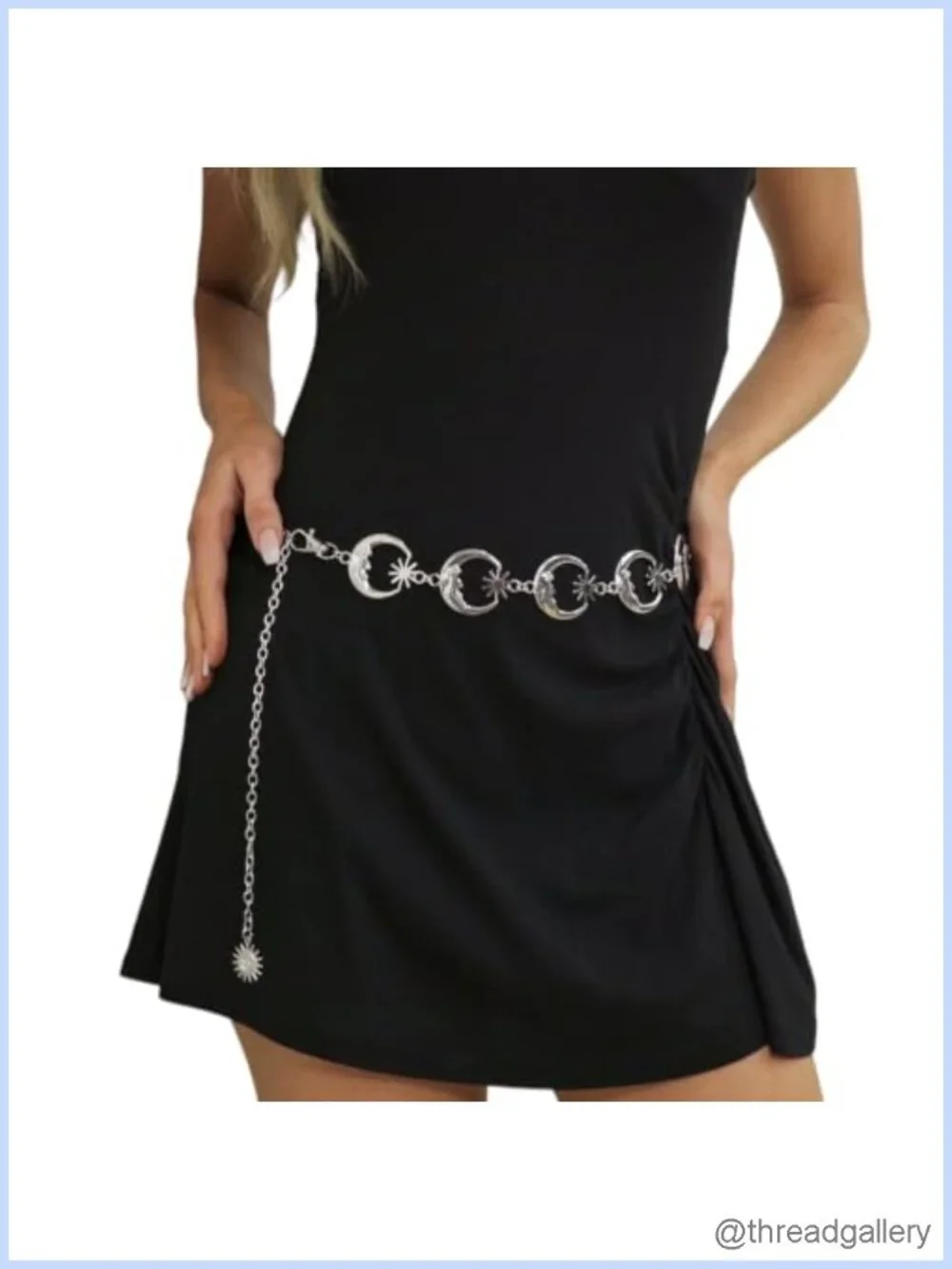 Metal Waist Chain Belt Sun Moon Western Concho Body Chain Adjustable
